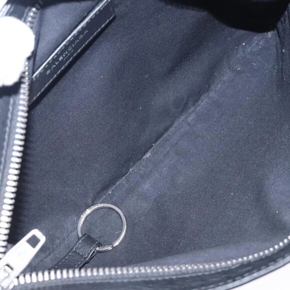 BALENCIAGA Clutch Bag Leather Black 494040 Auth 132454 - Picture 9 of 16